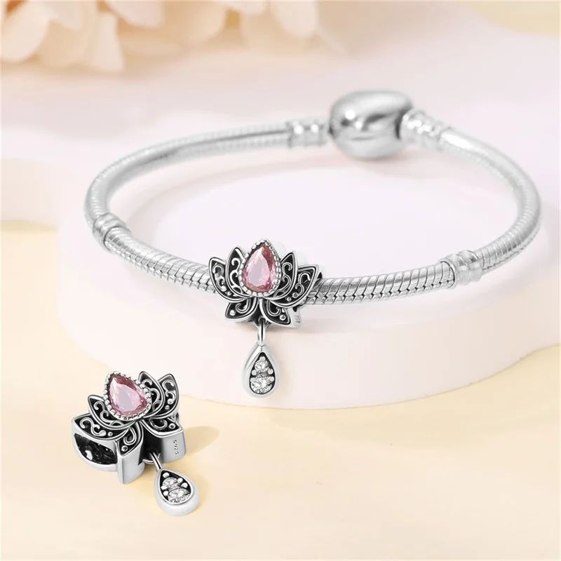 2024 Original New in Romantic Retro Classic Series Lotus Charm Beads Fits Pandach Bracelet Women 925 Silver Pendant Bead Jewelry - Image 10