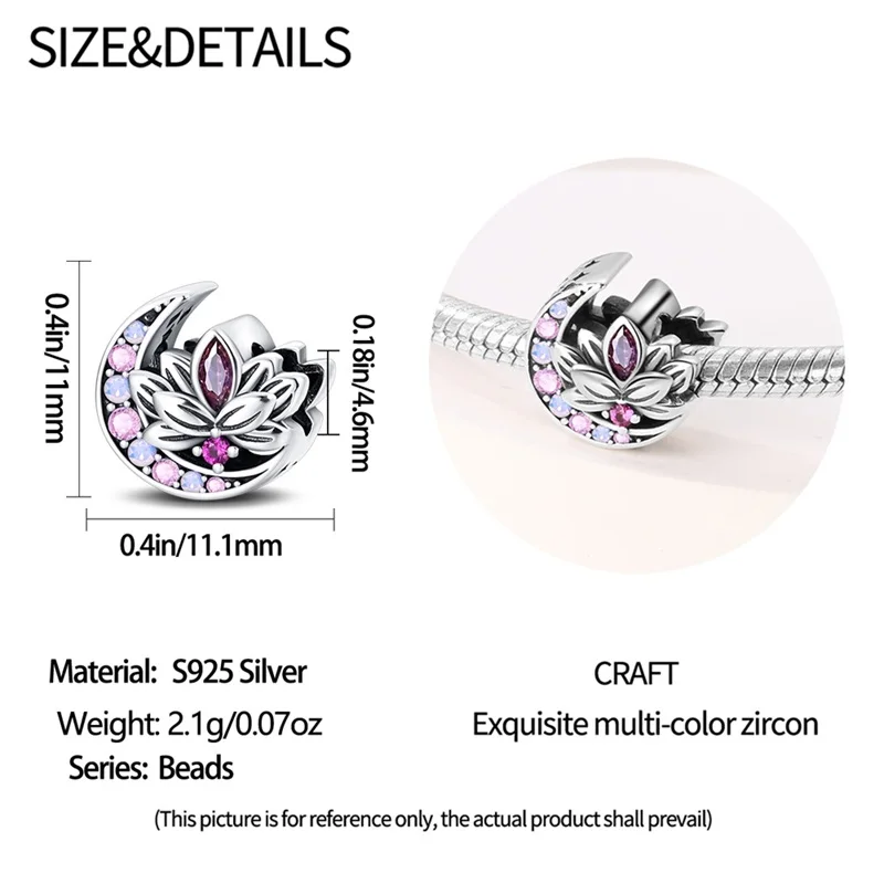 2024 Original New in Romantic Retro Classic Series Lotus Charm Beads Fits Pandach Bracelet Women 925 Silver Pendant Bead Jewelry - Image 11