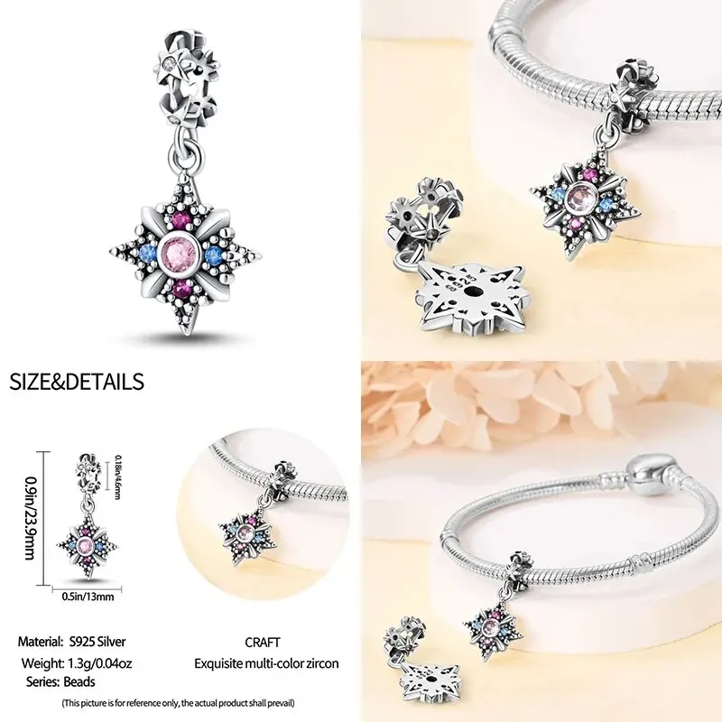2024 Original New in Romantic Retro Classic Series Lotus Charm Beads Fits Pandach Bracelet Women 925 Silver Pendant Bead Jewelry - Image 3