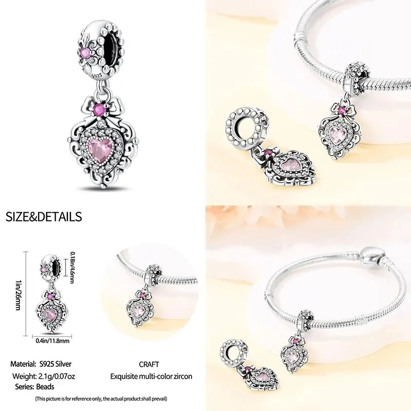 2024 Original New in Romantic Retro Classic Series Lotus Charm Beads Fits Pandach Bracelet Women 925 Silver Pendant Bead Jewelry - Image 4