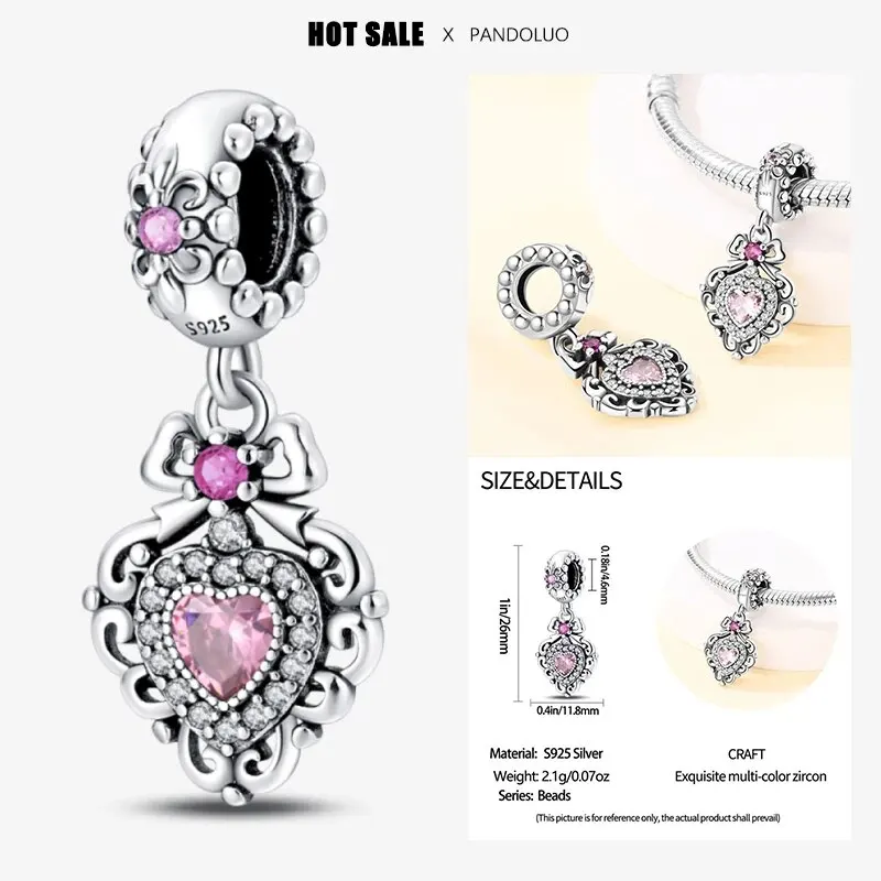 2024 Original New in Romantic Retro Classic Series Lotus Charm Beads Fits Pandach Bracelet Women 925 Silver Pendant Bead Jewelry - Image 58