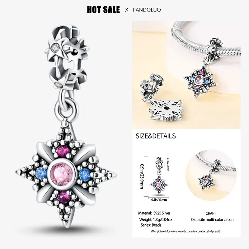 2024 Original New in Romantic Retro Classic Series Lotus Charm Beads Fits Pandach Bracelet Women 925 Silver Pendant Bead Jewelry - Image 59