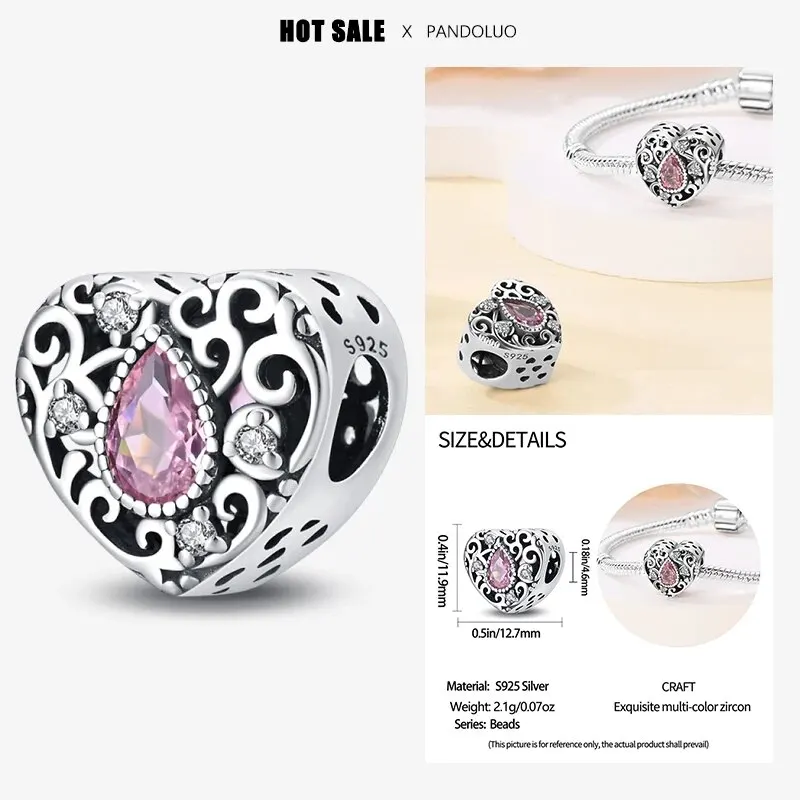2024 Original New in Romantic Retro Classic Series Lotus Charm Beads Fits Pandach Bracelet Women 925 Silver Pendant Bead Jewelry - Image 61