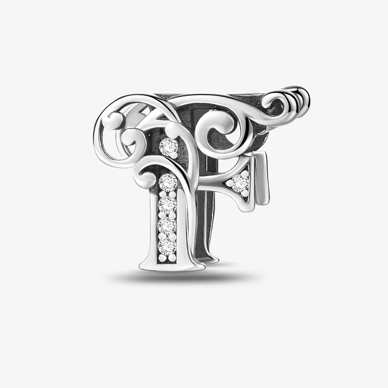 925 Sterling Silver Zircon Simple Vine 26 Letters Pendants Bead Fit Diy Bracelet Necklace Making Gift Of High Quality Jewelry - Image 13