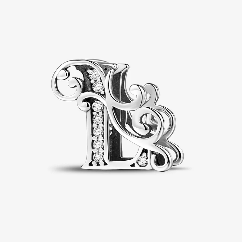 925 Sterling Silver Zircon Simple Vine 26 Letters Pendants Bead Fit Diy Bracelet Necklace Making Gift Of High Quality Jewelry - Image 14