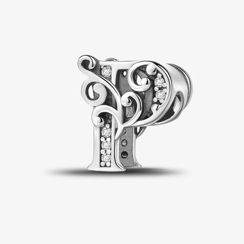 925 Sterling Silver Zircon Simple Vine 26 Letters Pendants Bead Fit Diy Bracelet Necklace Making Gift Of High Quality Jewelry - Image 16