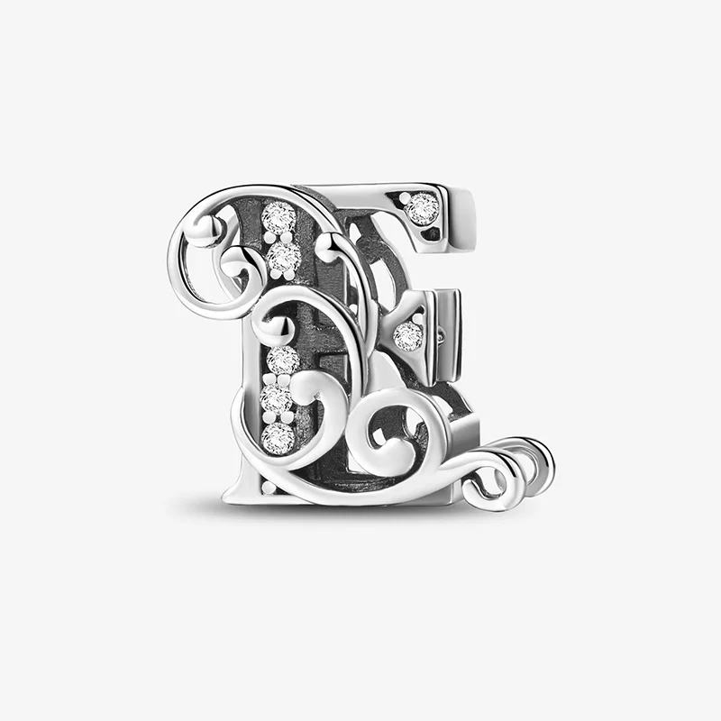 925 Sterling Silver Zircon Simple Vine 26 Letters Pendants Bead Fit Diy Bracelet Necklace Making Gift Of High Quality Jewelry - Image 28
