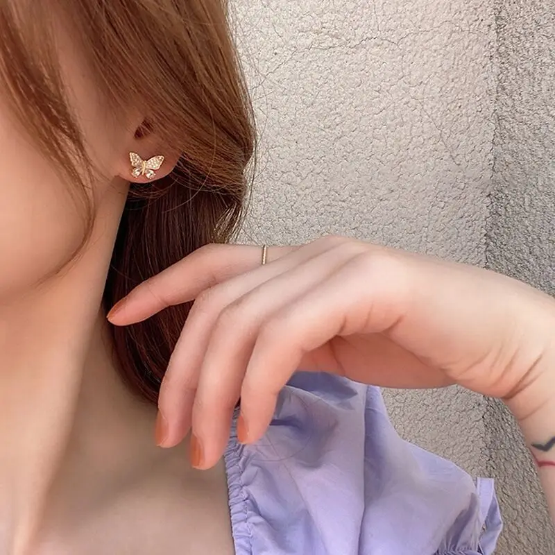 Exquisite Butterfly Long Tassel Earrings Two Ways To Wear Rhinestone Drop Earings For Women Party Wedding Jewelry Girls Gifts - Image 7
