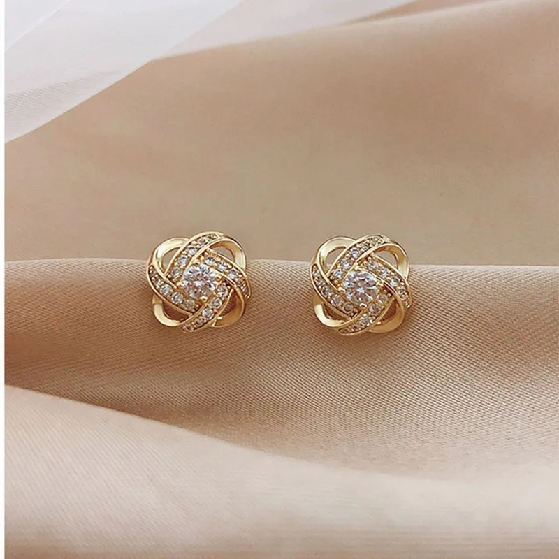 Light Luxury Zircon Stud Earrings Simple Cross Hollow Geometric Earrings Wedding Party Exquisite Ear Jewellery Women Gifts - Image 12