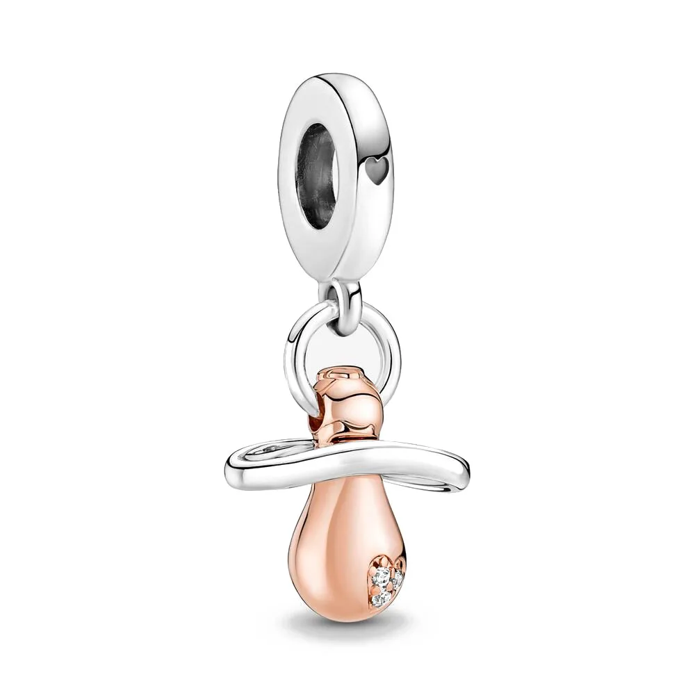 New 2023 Fashion Pink Pansy Flower Pendant Bead 925 Sterling Silver Plated Fit Necklace Keychain Charm DIY Jewelry Bracelet - Image 15