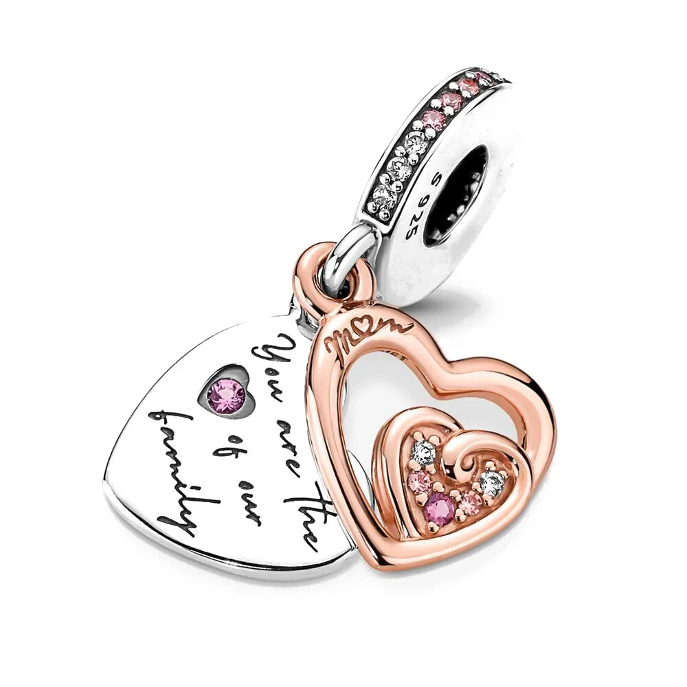 New 2023 Fashion Pink Pansy Flower Pendant Bead 925 Sterling Silver Plated Fit Necklace Keychain Charm DIY Jewelry Bracelet - Image 26