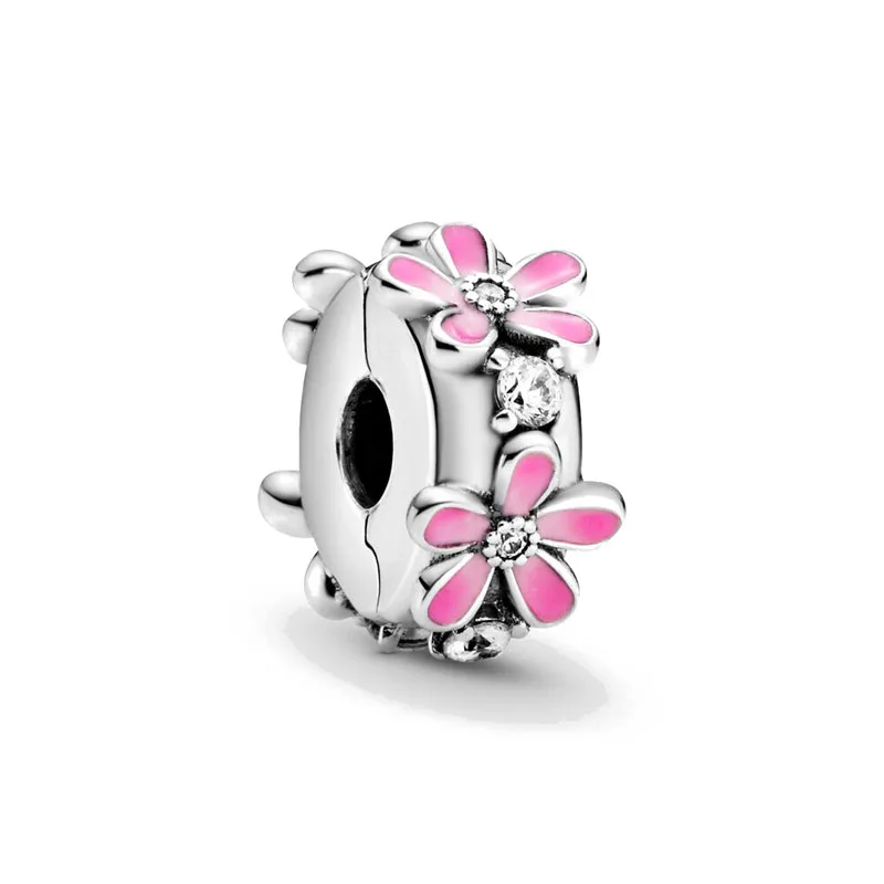 New 2023 Fashion Pink Pansy Flower Pendant Bead 925 Sterling Silver Plated Fit Necklace Keychain Charm DIY Jewelry Bracelet - Image 31