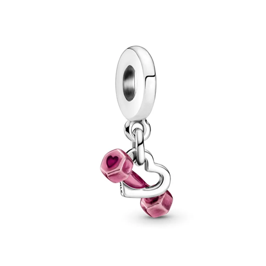 New 2023 Fashion Pink Pansy Flower Pendant Bead 925 Sterling Silver Plated Fit Necklace Keychain Charm DIY Jewelry Bracelet - Image 34