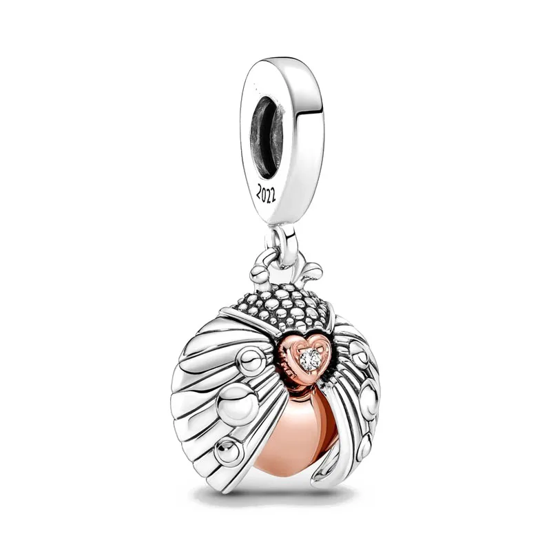 New 2023 Fashion Pink Pansy Flower Pendant Bead 925 Sterling Silver Plated Fit Necklace Keychain Charm DIY Jewelry Bracelet - Image 43