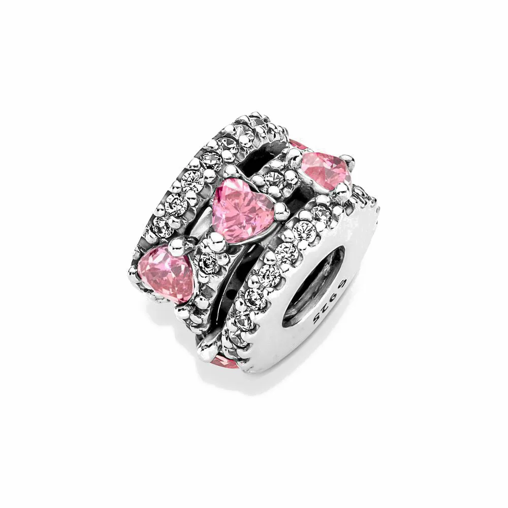 New 2023 Fashion Pink Pansy Flower Pendant Bead 925 Sterling Silver Plated Fit Necklace Keychain Charm DIY Jewelry Bracelet - Image 49