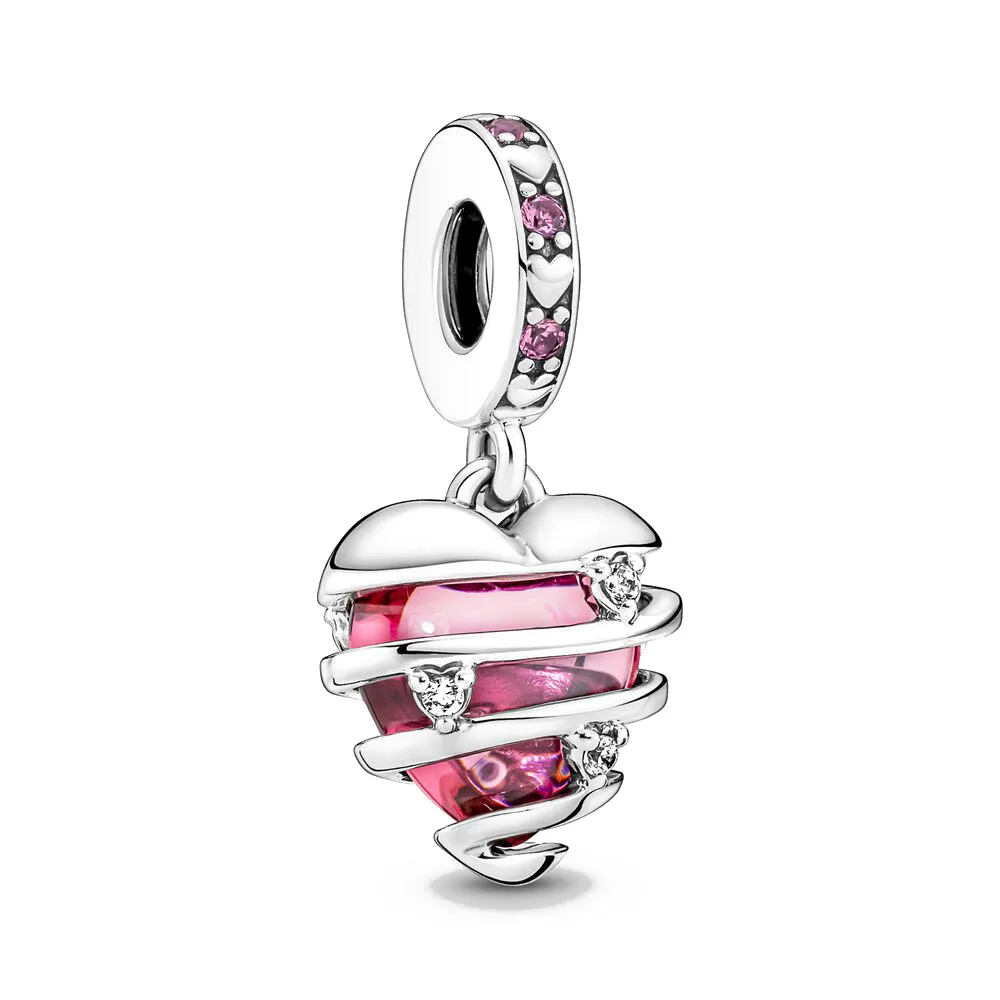 New 2023 Fashion Pink Pansy Flower Pendant Bead 925 Sterling Silver Plated Fit Necklace Keychain Charm DIY Jewelry Bracelet - Image 51