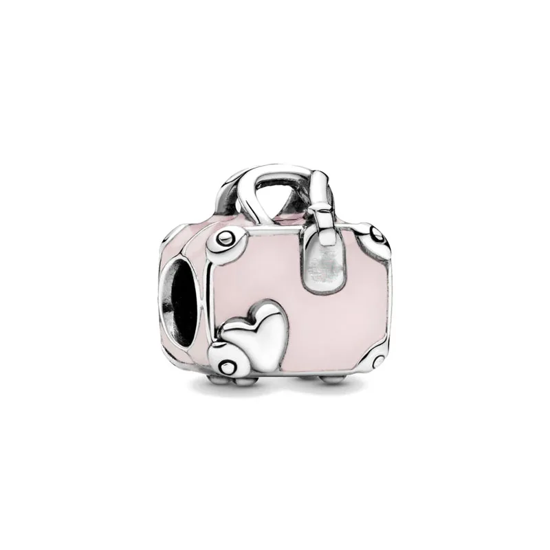 New 2023 Fashion Pink Pansy Flower Pendant Bead 925 Sterling Silver Plated Fit Necklace Keychain Charm DIY Jewelry Bracelet - Image 55