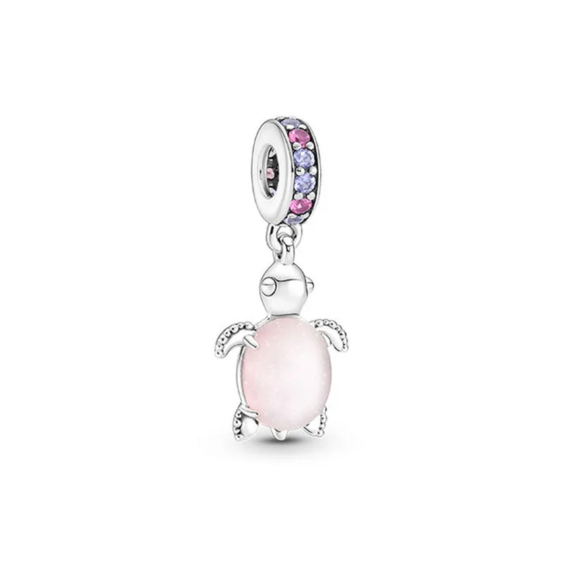 New 2023 Fashion Pink Pansy Flower Pendant Bead 925 Sterling Silver Plated Fit Necklace Keychain Charm DIY Jewelry Bracelet - Image 70