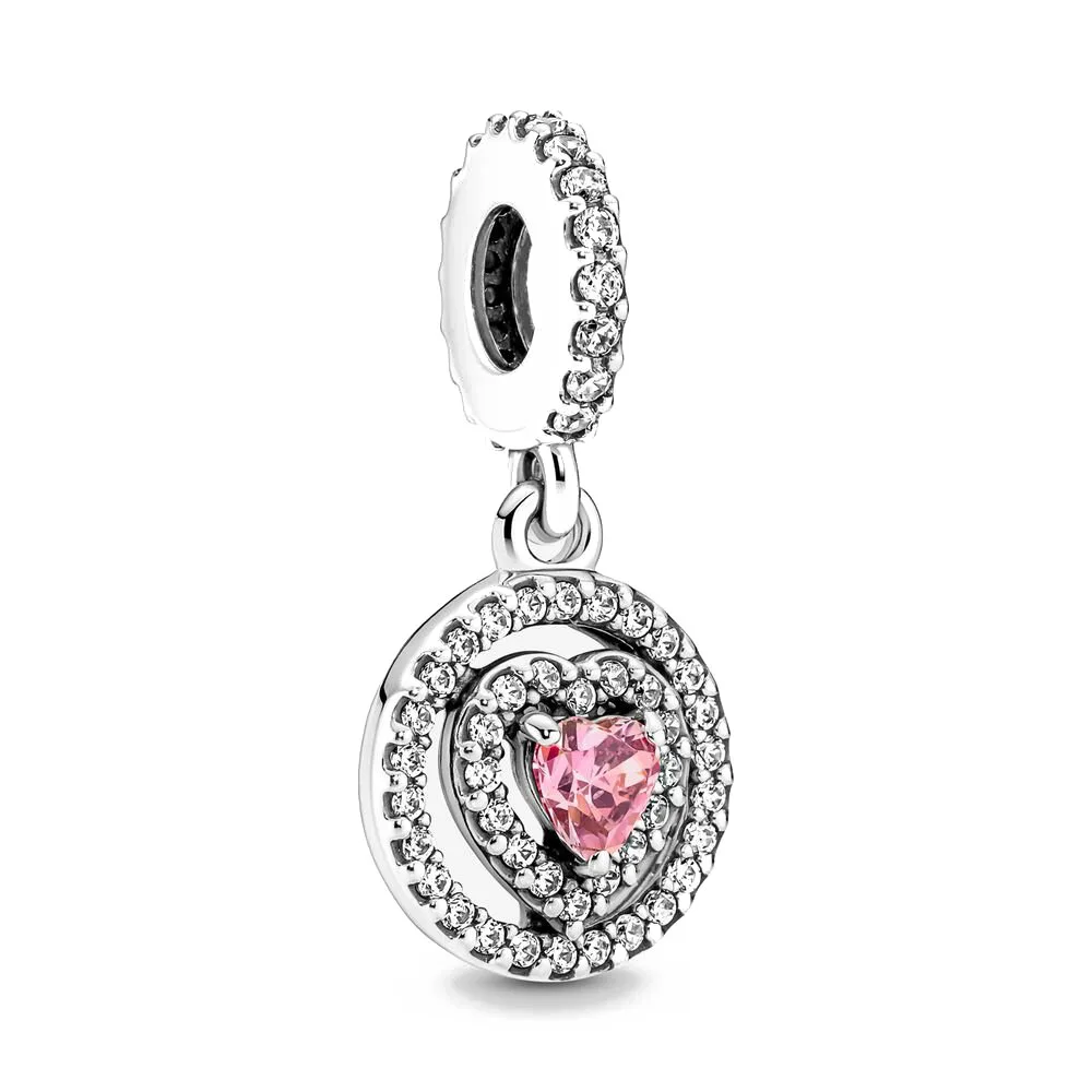 New 2023 Fashion Pink Pansy Flower Pendant Bead 925 Sterling Silver Plated Fit Necklace Keychain Charm DIY Jewelry Bracelet - Image 71