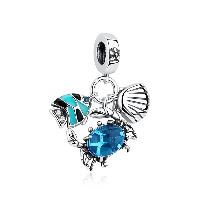 Original 925 Sterling Silver Charms Love Heart Turtle Murano Glass Pendant Beads Fit Pan Bracelet Necklace Jewelry For Women - Image 13