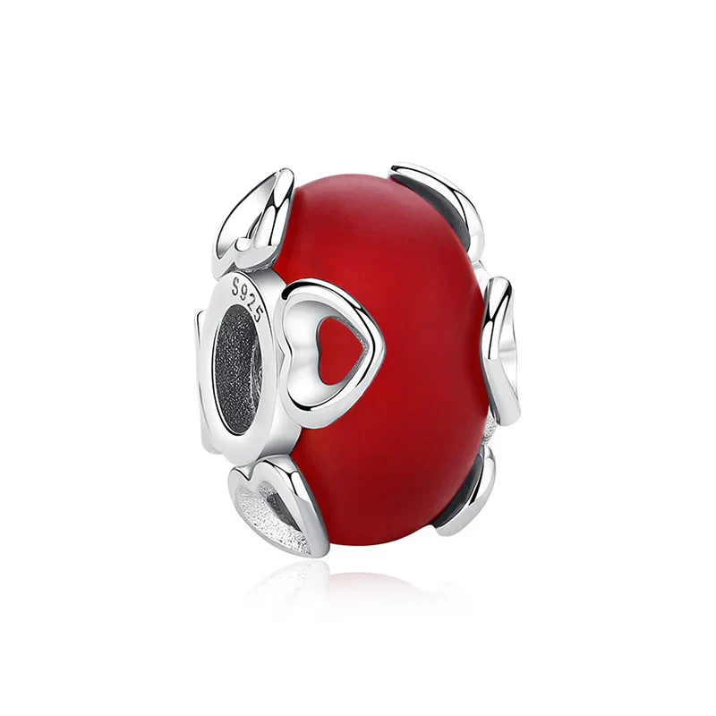 Original 925 Sterling Silver Charms Love Heart Turtle Murano Glass Pendant Beads Fit Pan Bracelet Necklace Jewelry For Women - Image 14
