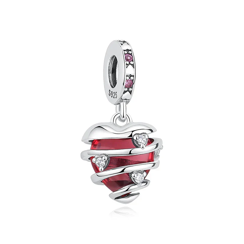 Original 925 Sterling Silver Charms Love Heart Turtle Murano Glass Pendant Beads Fit Pan Bracelet Necklace Jewelry For Women - Image 16