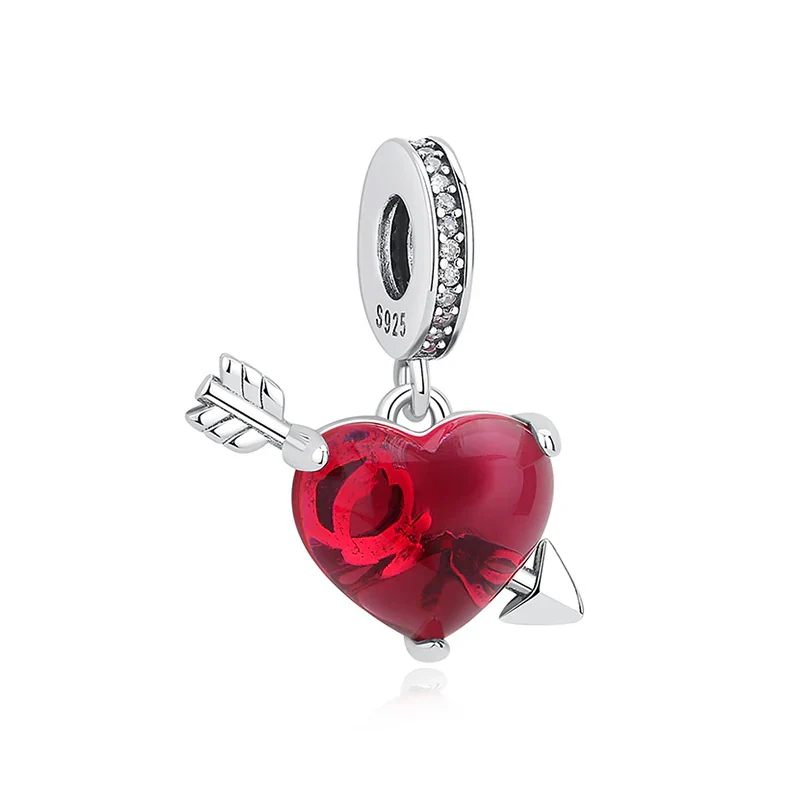 Original 925 Sterling Silver Charms Love Heart Turtle Murano Glass Pendant Beads Fit Pan Bracelet Necklace Jewelry For Women - Image 18