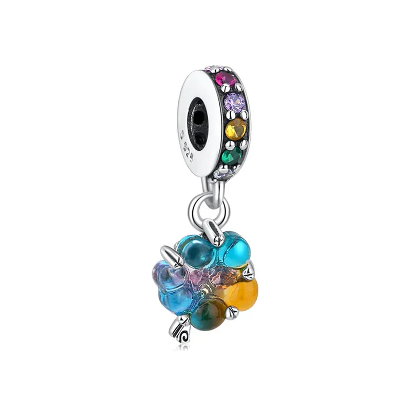 Original 925 Sterling Silver Charms Love Heart Turtle Murano Glass Pendant Beads Fit Pan Bracelet Necklace Jewelry For Women - Image 20