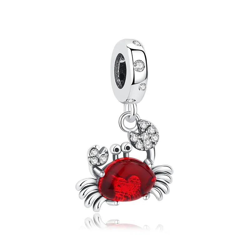Original 925 Sterling Silver Charms Love Heart Turtle Murano Glass Pendant Beads Fit Pan Bracelet Necklace Jewelry For Women - Image 23