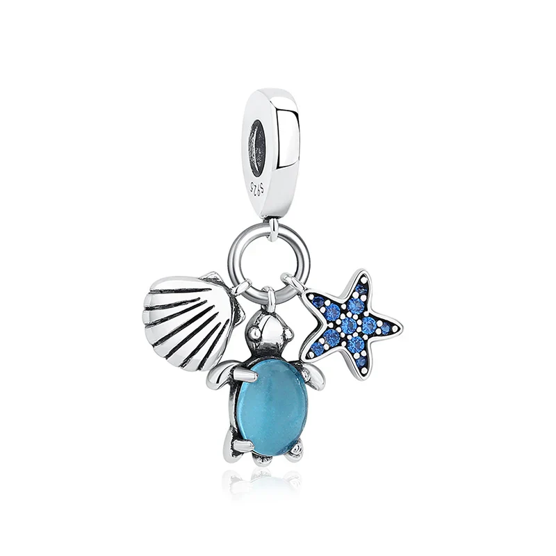 Original 925 Sterling Silver Charms Love Heart Turtle Murano Glass Pendant Beads Fit Pan Bracelet Necklace Jewelry For Women - Image 27