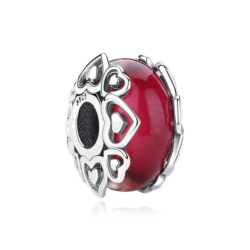 Original 925 Sterling Silver Charms Love Heart Turtle Murano Glass Pendant Beads Fit Pan Bracelet Necklace Jewelry For Women - Image 31