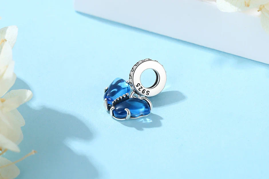 Original 925 Sterling Silver Charms Love Heart Turtle Murano Glass Pendant Beads Fit Pan Bracelet Necklace Jewelry For Women - Image 8